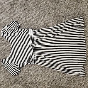 Black and cream stripped dress size small to medium